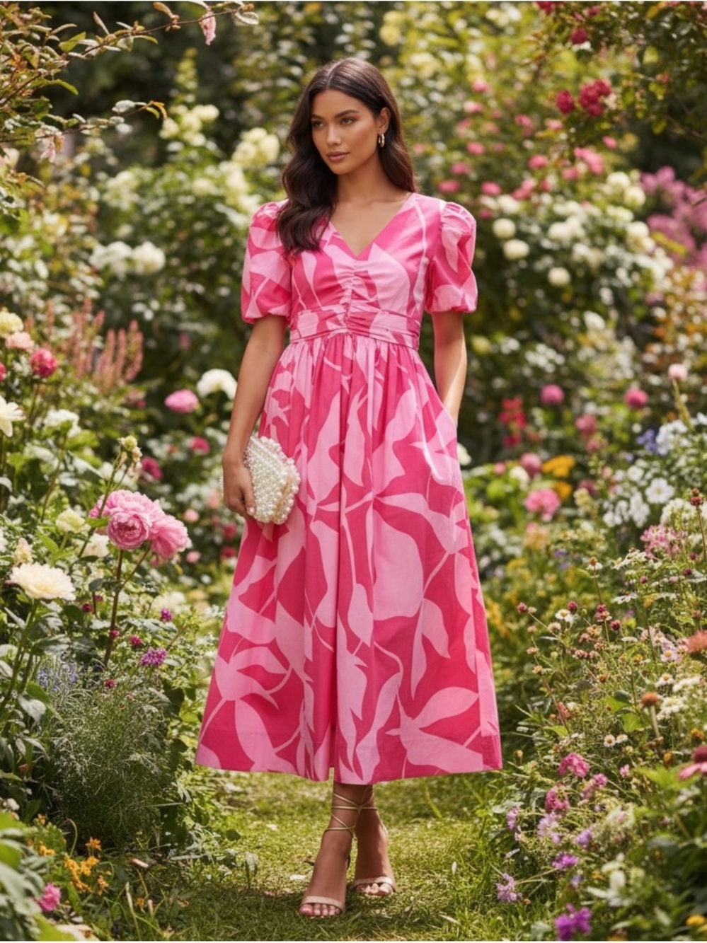 Medium Tuckernuck Hyacinth House Pink Floral Short Sleeve Carson Maxi Dress